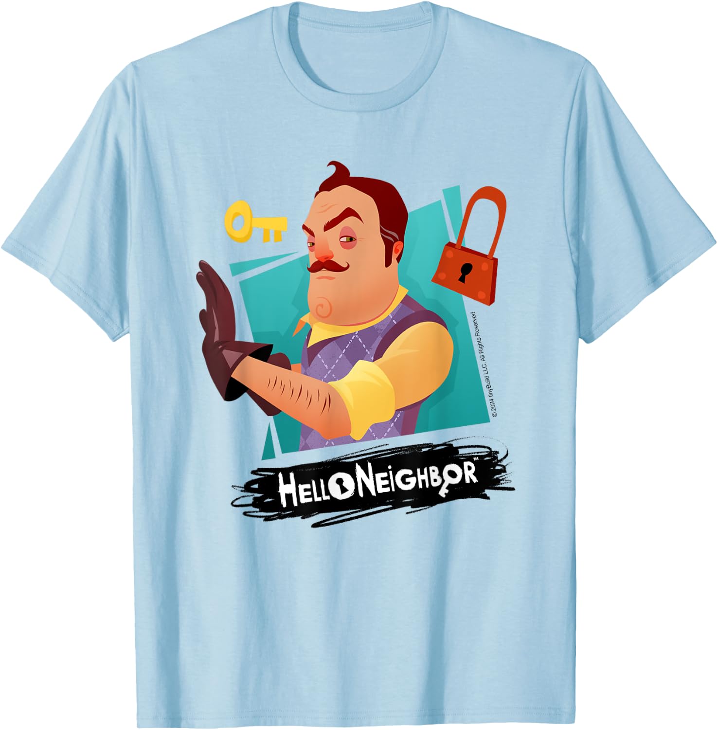 Hello Neighbor - Game Related Designs T-Shirt - T-Shirt | Light Blue