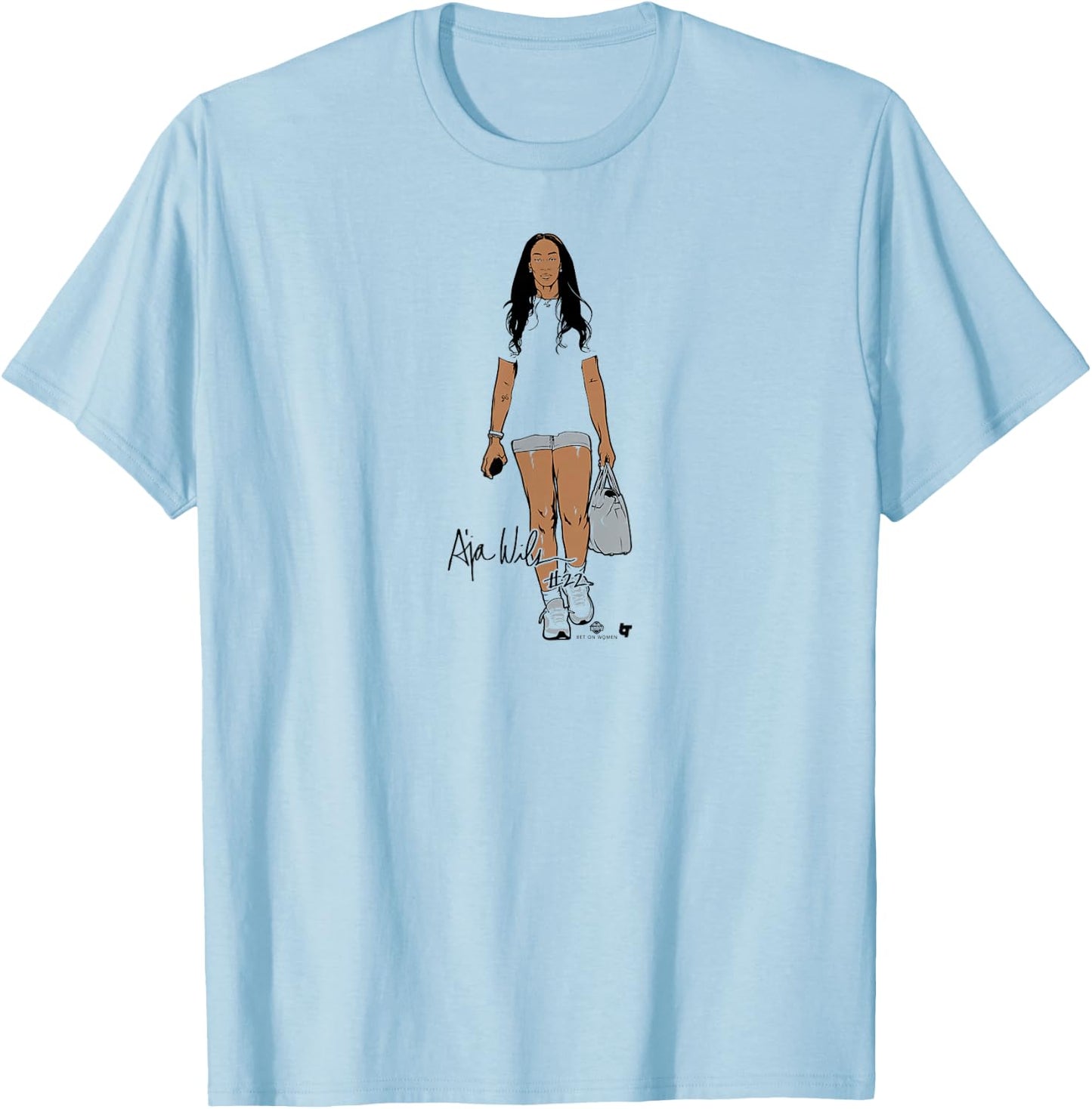 A'ja Wilson - White - Las Vegas Basketball T-Shirt - T-Shirt | Light Blue