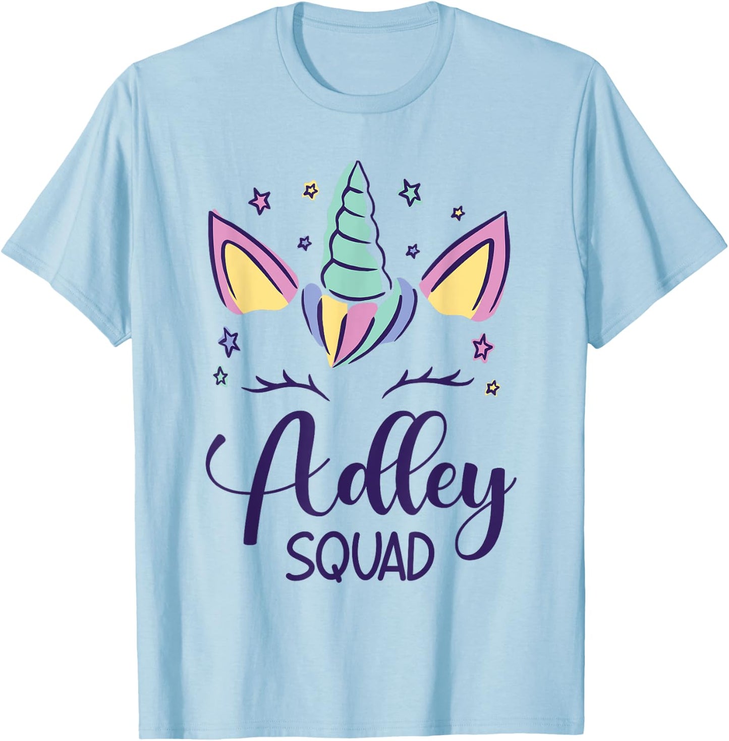 First Name Adley Personalized Adley Squad T-Shirt - T-Shirt | Light Blue