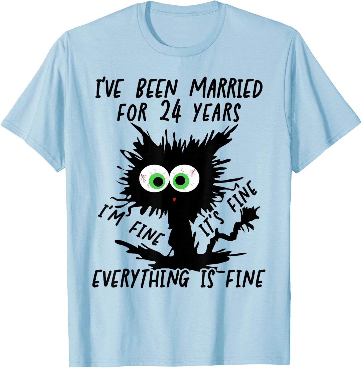 Opal Wedding I've Been Married For 24 Years T-Shirt - T-Shirt | Light Blue