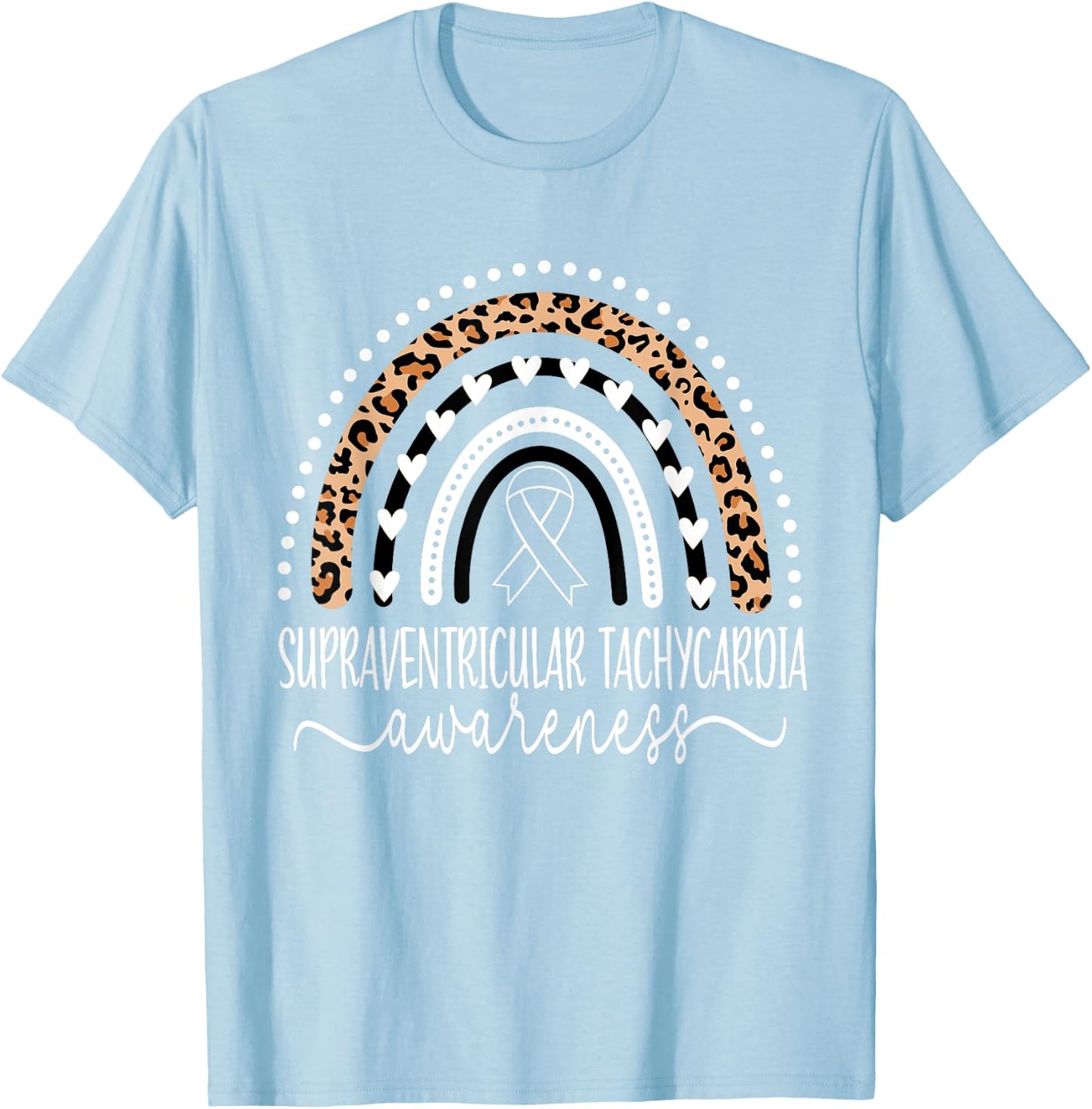 supraventricular tachycardia SVT Awareness Wear Red Rainbow T-Shirt - T-Shirt | Light Blue