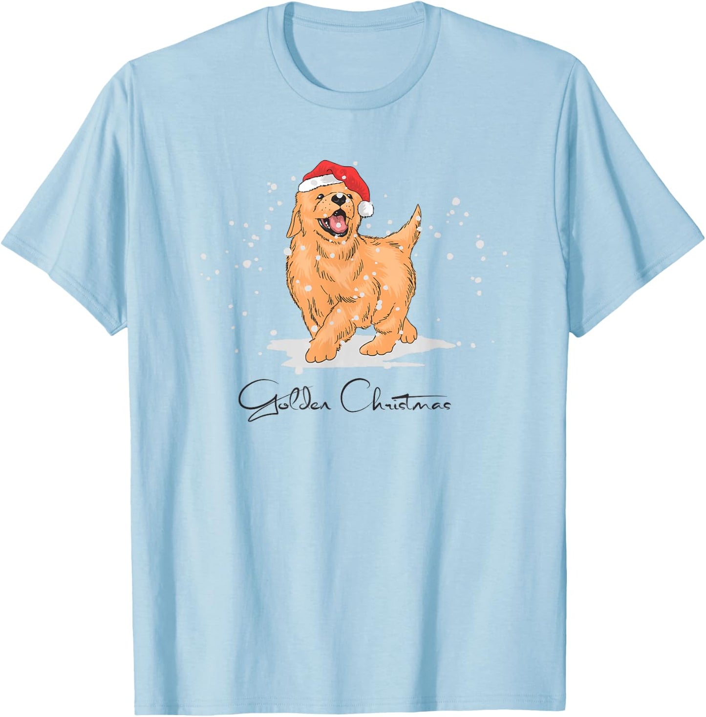 Golden Retriever Christmas Shirt - Cute Retriever T-Shirt - T-Shirt | Light Blue