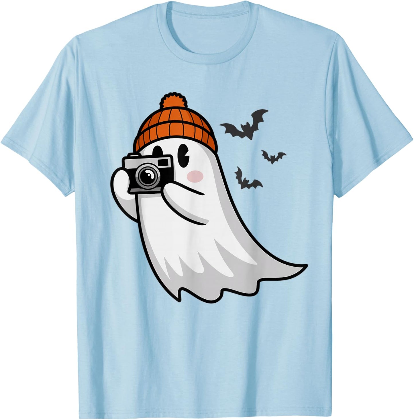 Funny Ghost Photography Camera Spooky Halloween Photographer T-Shirt - T-Shirt | Light Blue