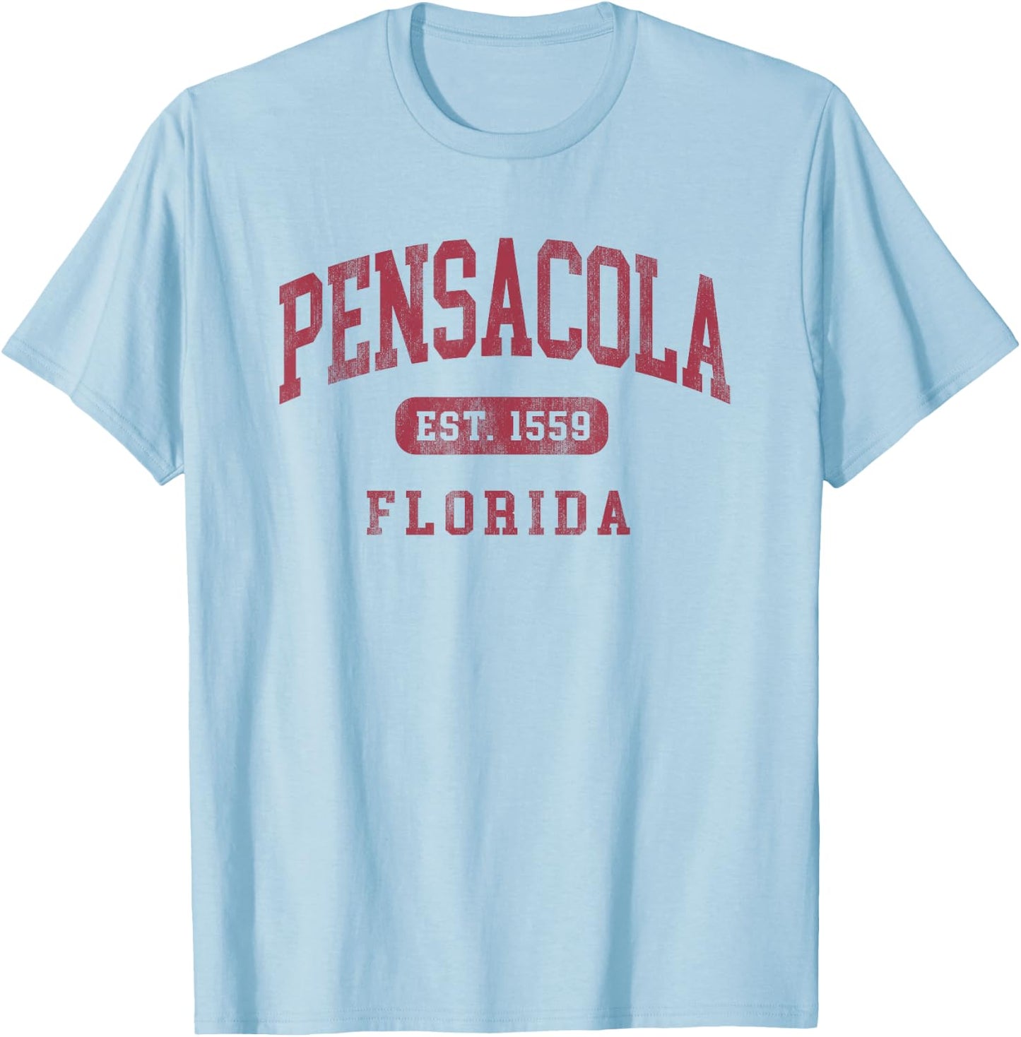 Pensacola Florida Vintage Established 1559 Beach Souvenir T-Shirt - T-Shirt | Light Blue