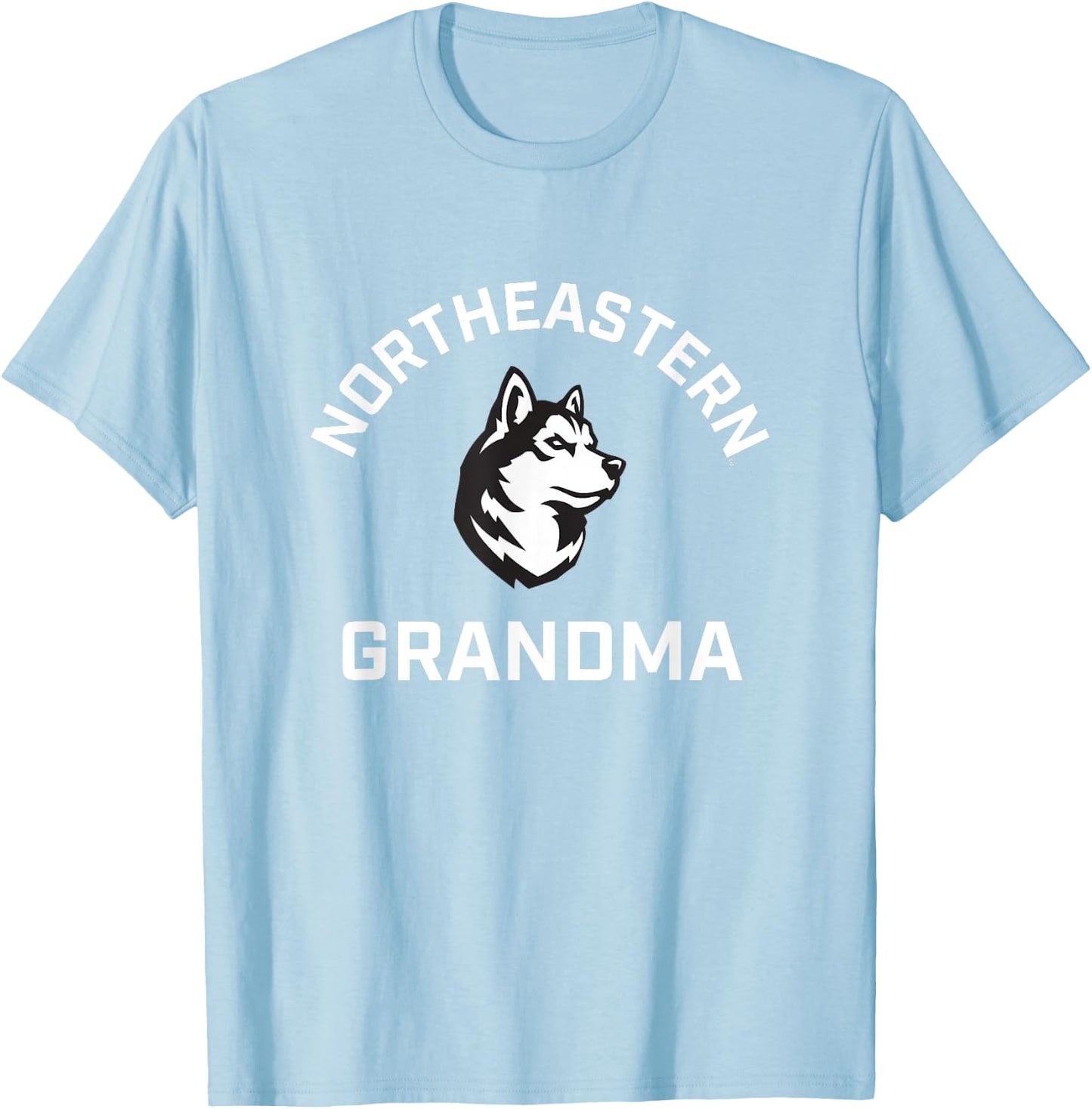 Campus Lab Northeastern University NEU Huskies Arched Grandma - Red, -Adult, Short Sleeve, X-Small T-Shirt - T-Shirt | Light Blue