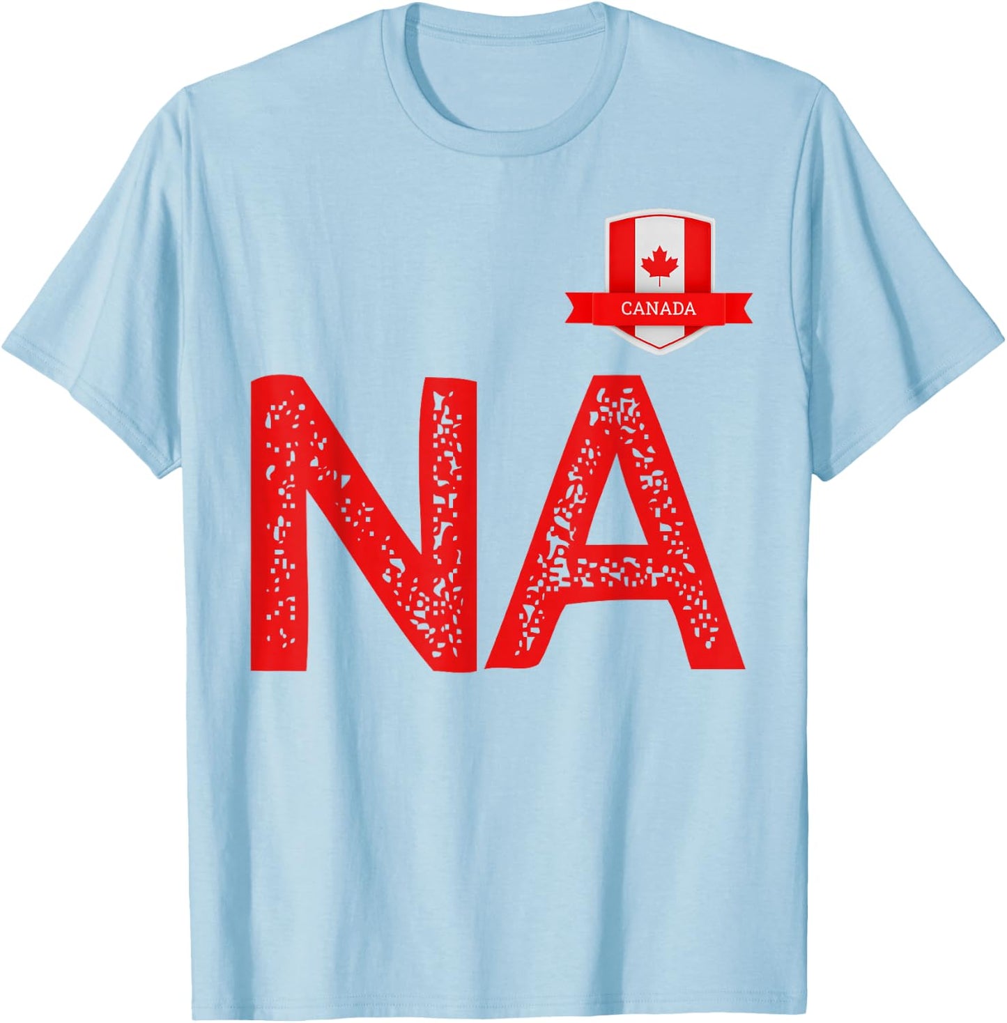 Canada Human-Flag N and Letter A Canadian T-Shirt - T-Shirt | Light Blue