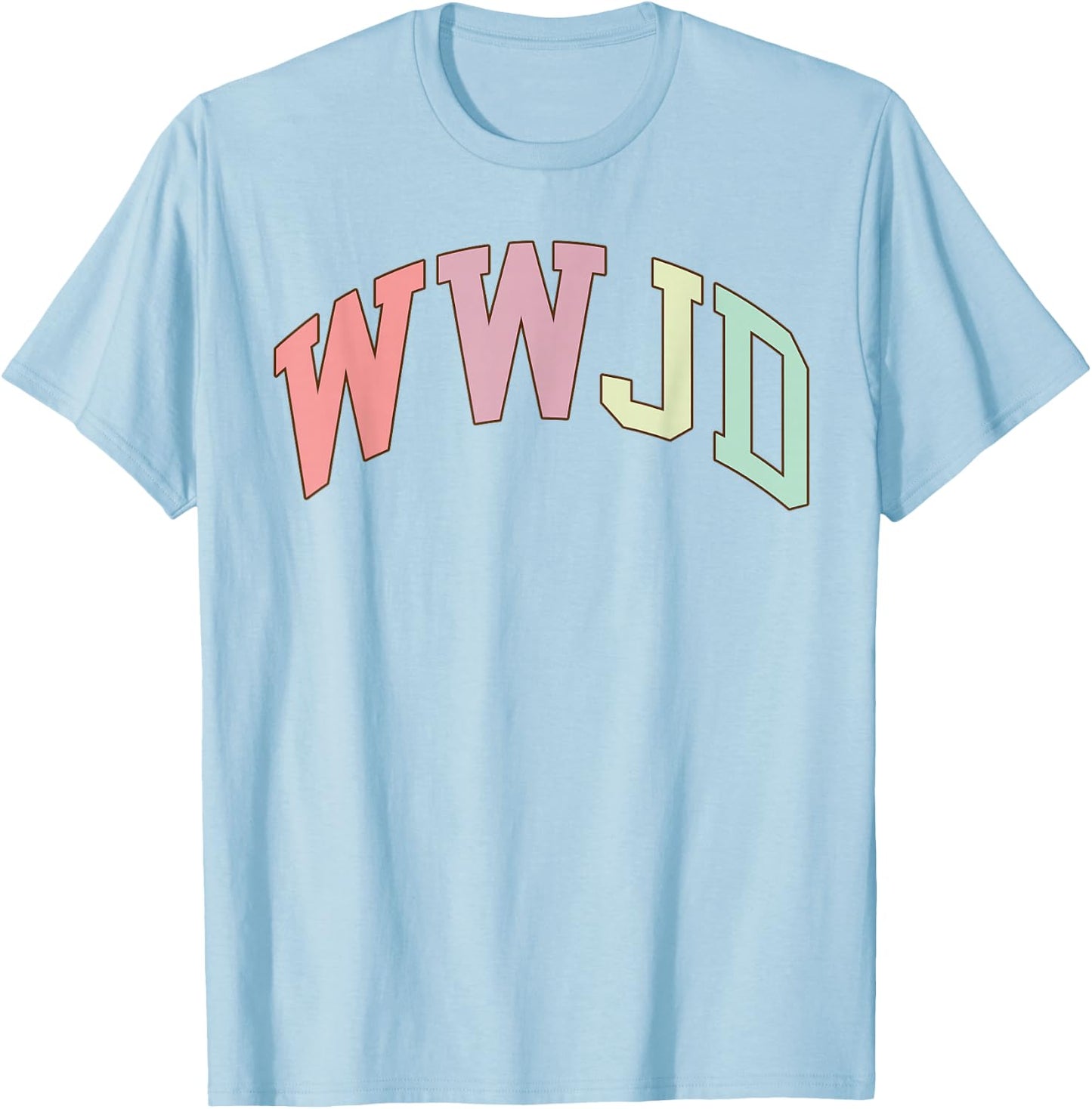 WWJD What Would Jesus Do Christian Bible Faith Minimalist T-Shirt - T-Shirt | Light Blue