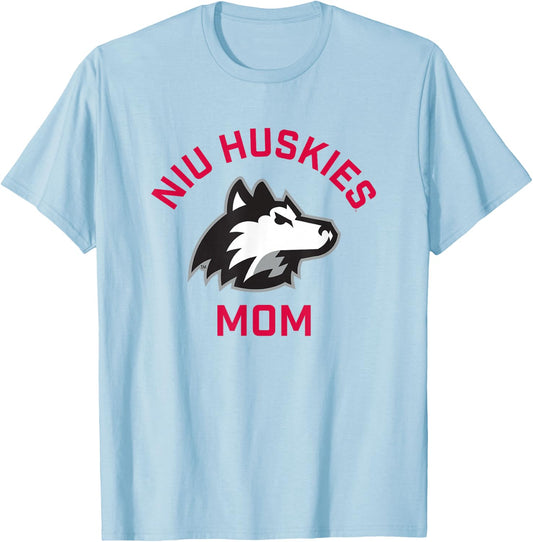 Northern Illinois University NIU Huskies Arched Mom T-Shirt - T-Shirt | Light Blue
