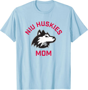 Northern Illinois University NIU Huskies Arched Mom T-Shirt - T-Shirt | Light Blue