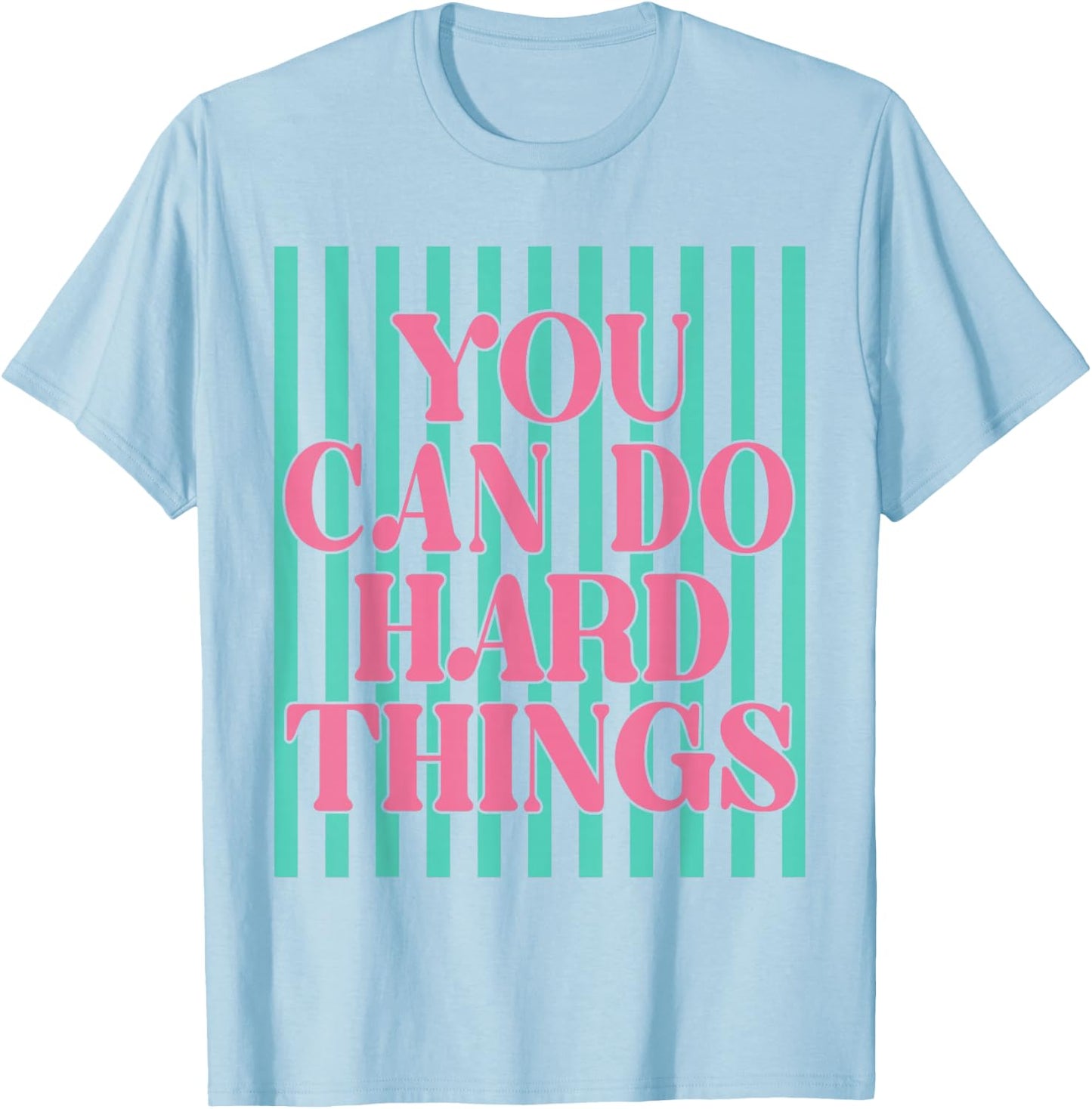 Retro Stripes You Can Do Hard Things Test Day Teachers Kids T-Shirt - T-Shirt | Light Blue