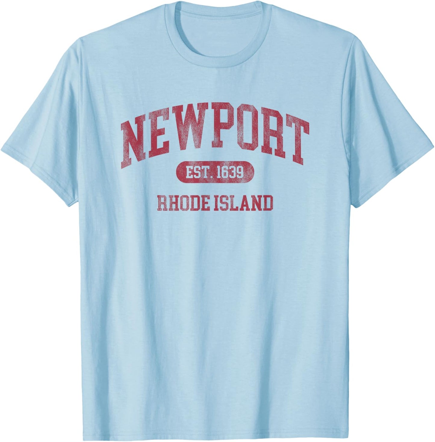 Vintage Newport Rhode Island Established 1639 Retro Souvenir T-Shirt - T-Shirt | Light Blue