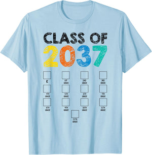 Class of 2037 Grow With Me First Day School Back to School T-Shirt - T-Shirt | Light Blue