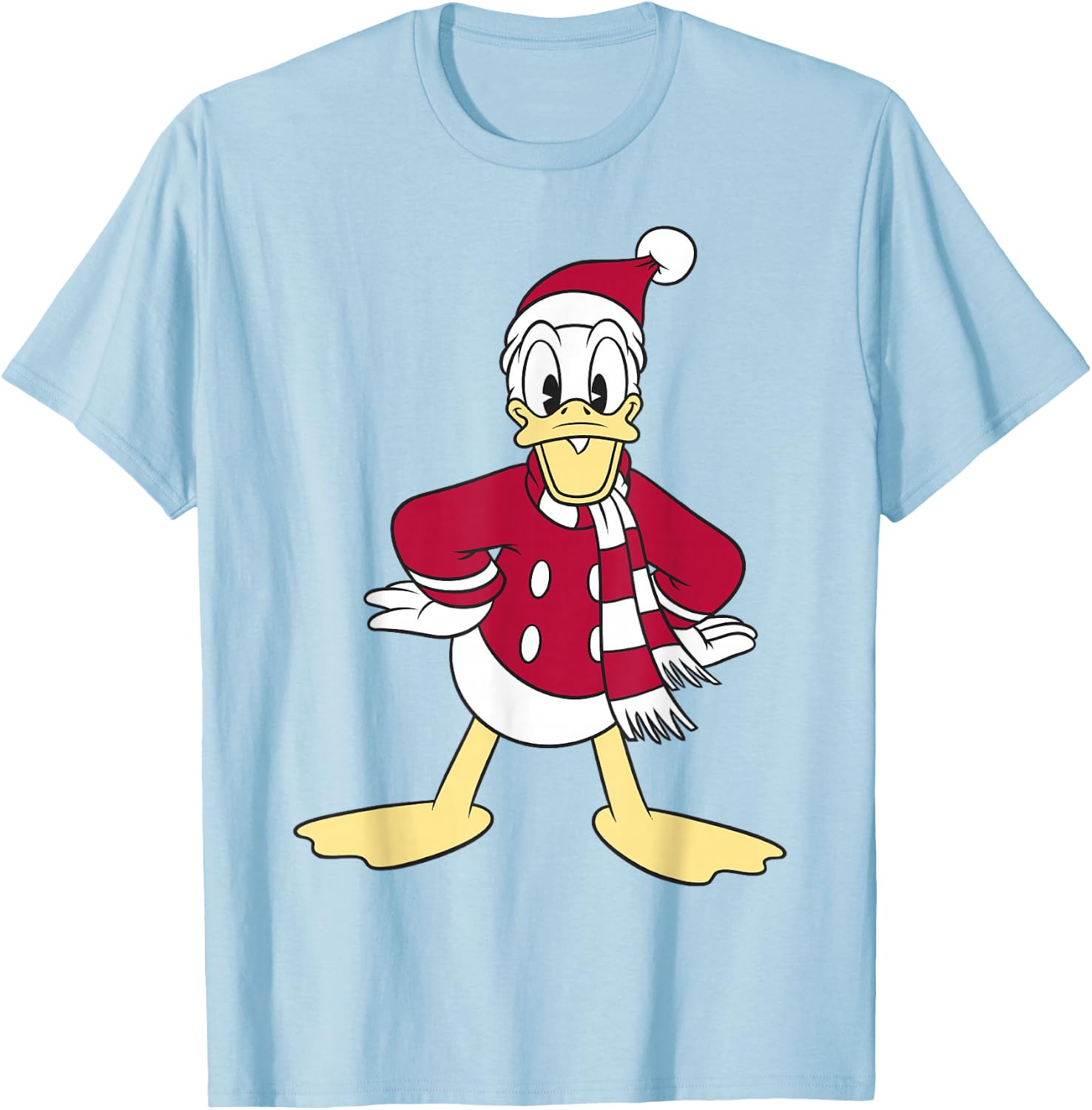 Disney Mickey & Friends Donald Duck Christmas Portrait T-Shirt - T-Shirt | Light Blue