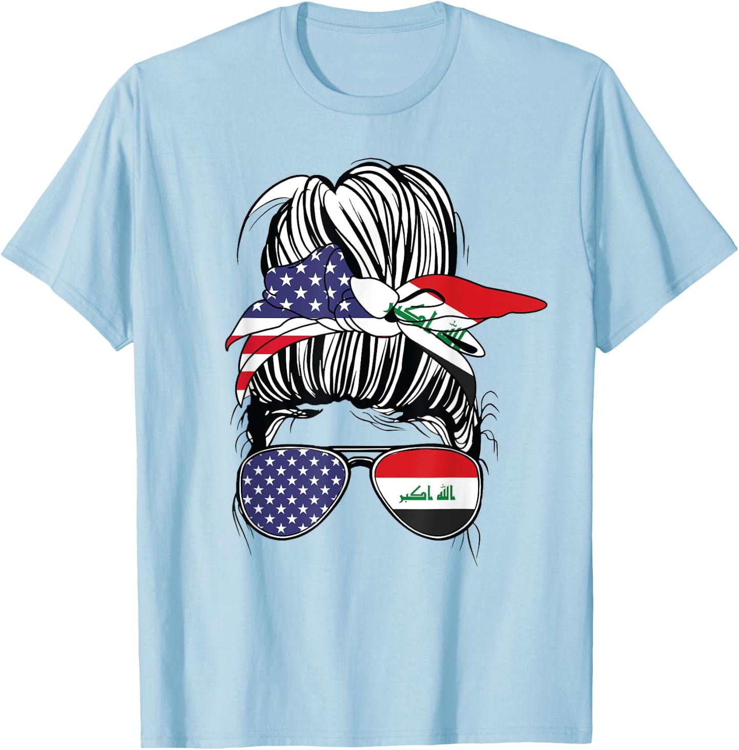 Iraqi American Heritage Iraqi Women USA Girl Iraq T-Shirt - T-Shirt | Light Blue