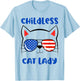 Childless Cat Lady 2024 Funny Cat Lover Mom Woman T-Shirt - T-Shirt | Light Blue