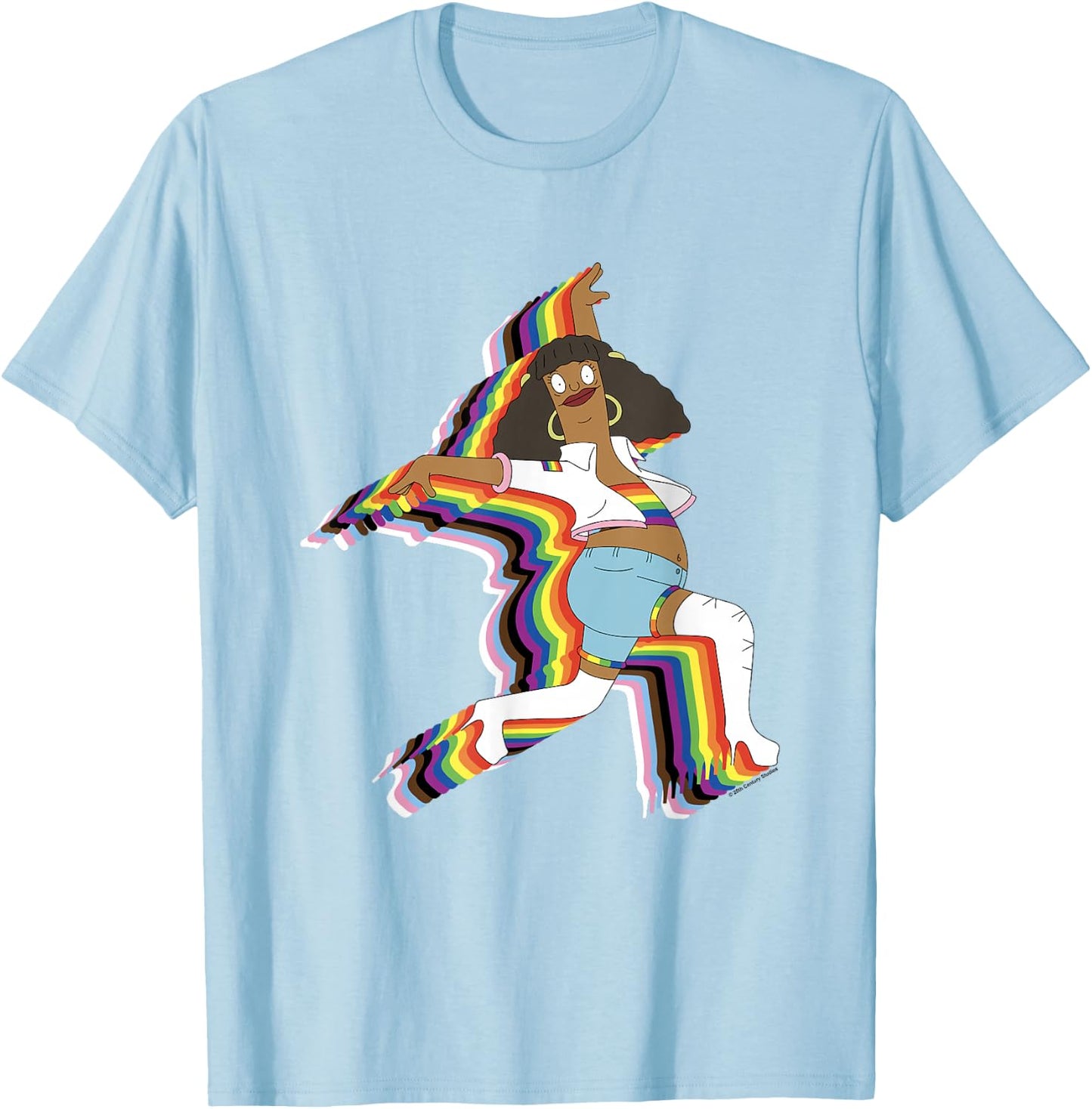 Bob's Burgers Iconic Marshmallow Dancing Chest Logo T-Shirt - T-Shirt | Light Blue