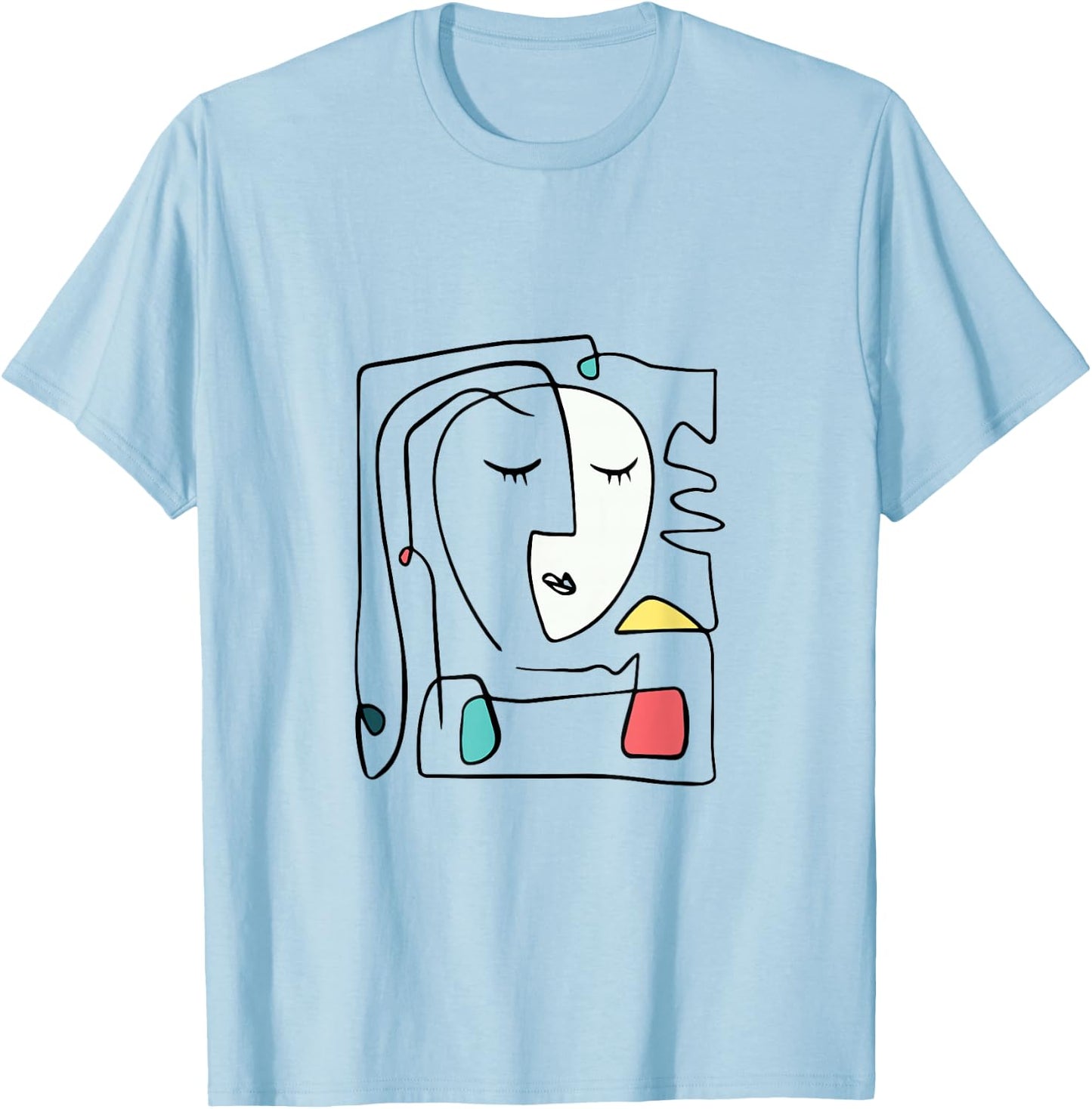 Artsy Minimalist Graphic Art T-Shirt - T-Shirt | Light Blue