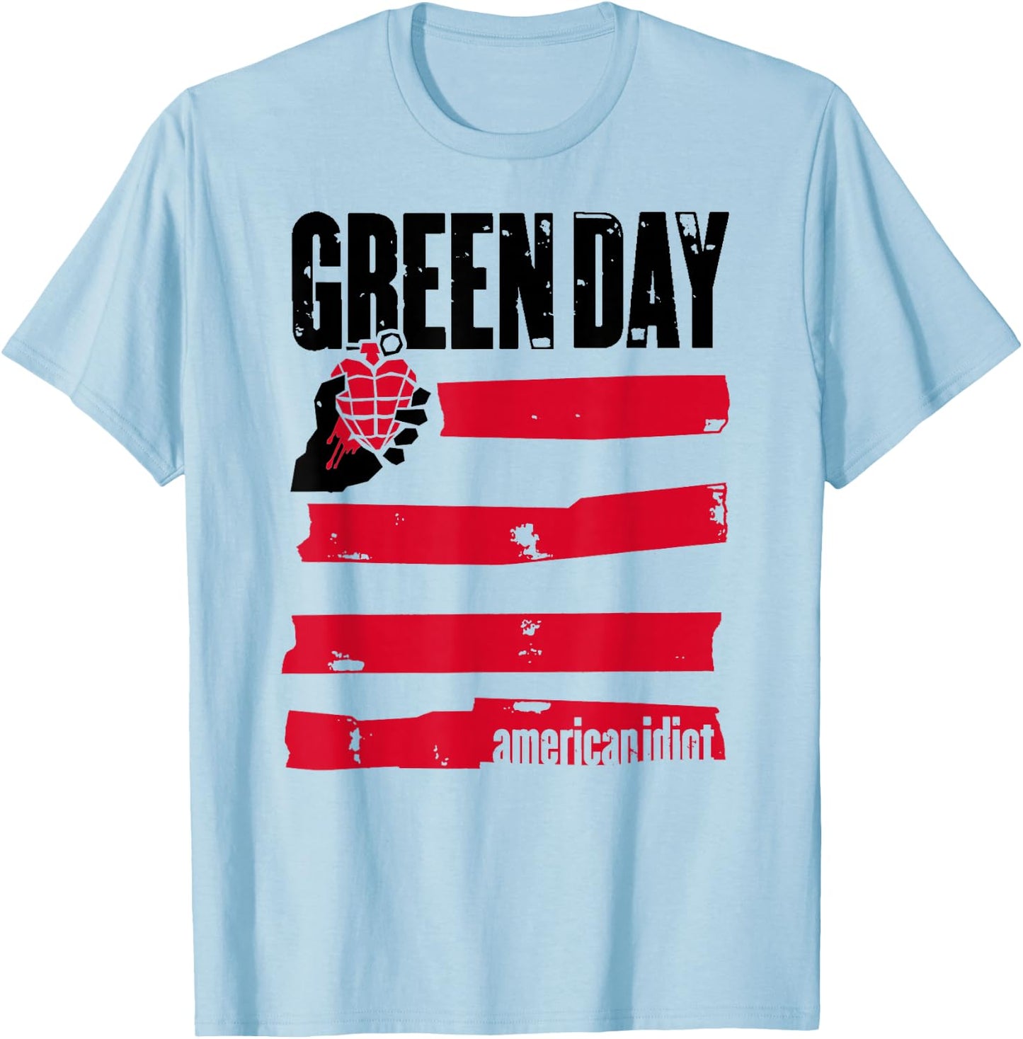 Green Day Idiot Flag T-Shirt - T-Shirt | Light Blue
