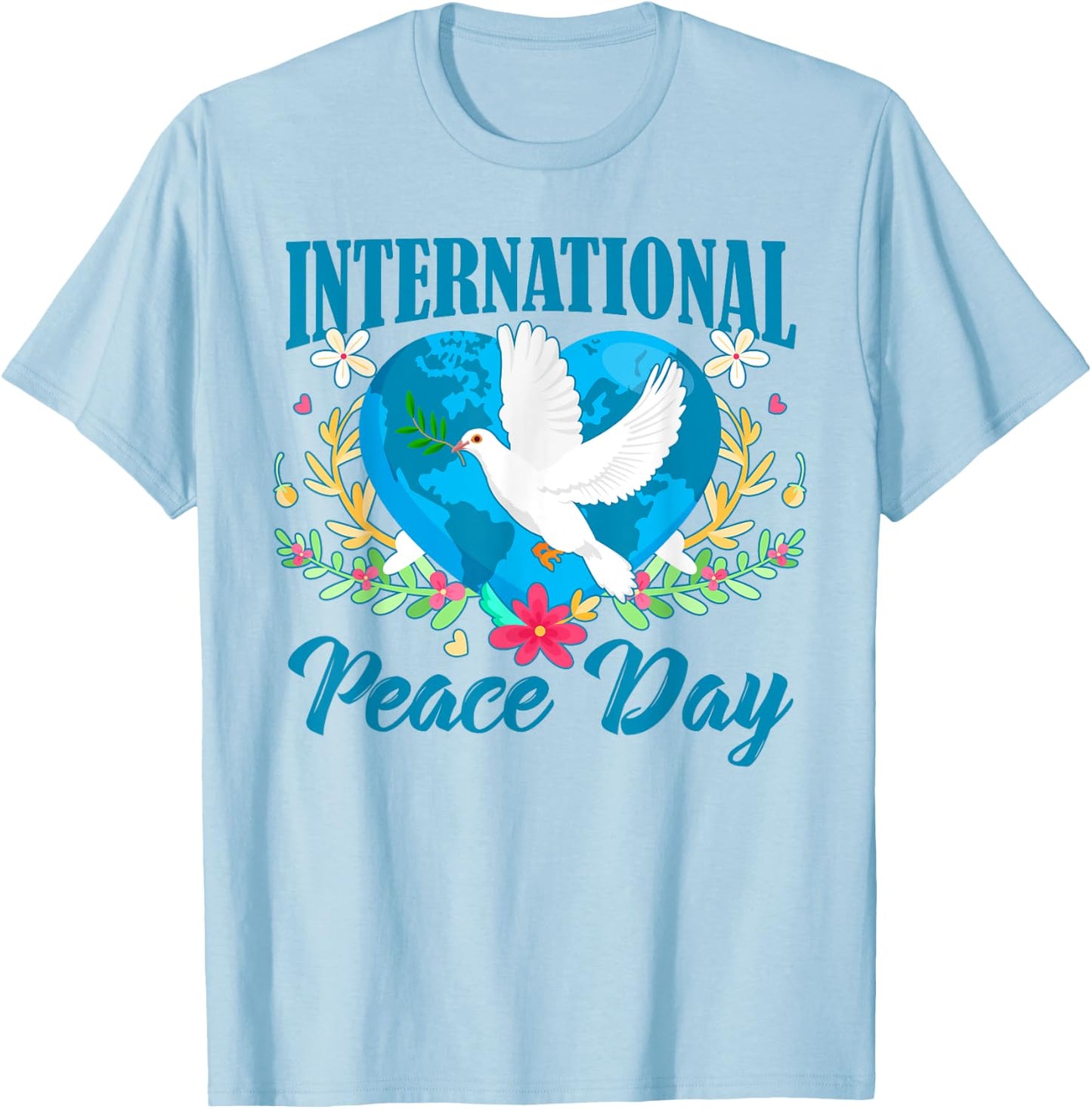 Funny Peace Bird World Peace Day International Day Of Peace T-Shirt - T-Shirt | Light Blue