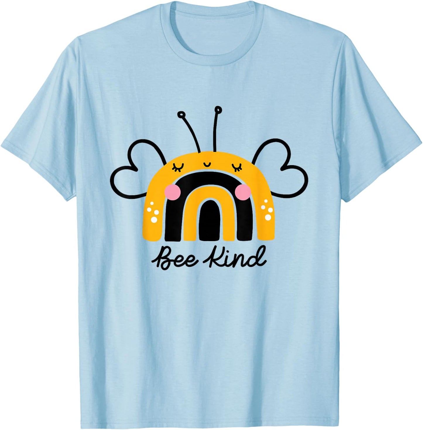 Bee Kind Rainbow Honey Bumble Bee Kindness Small T-Shirt - T-Shirt | Light Blue