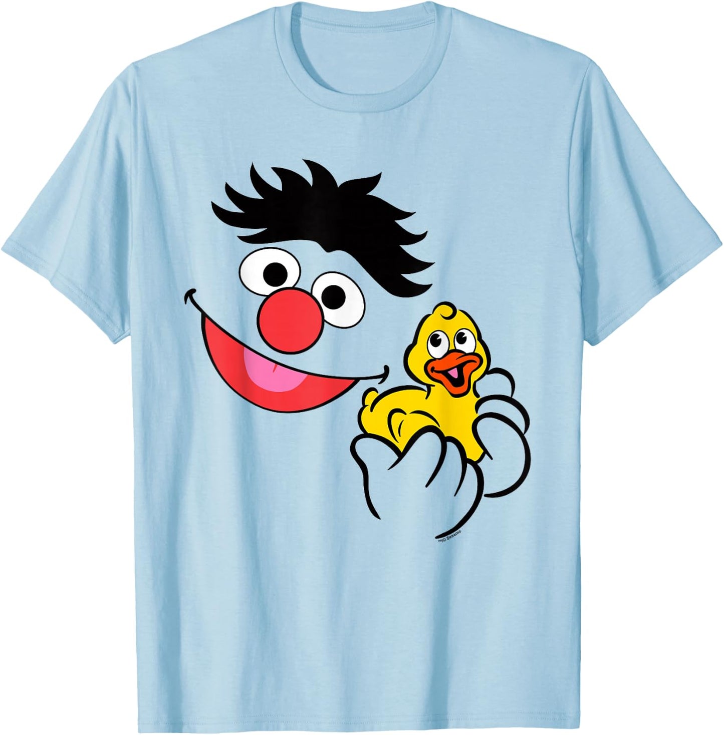 Sesame Street Ernie Holding Rubber Duckie Halloween Costume T-Shirt - T-Shirt | Light Blue