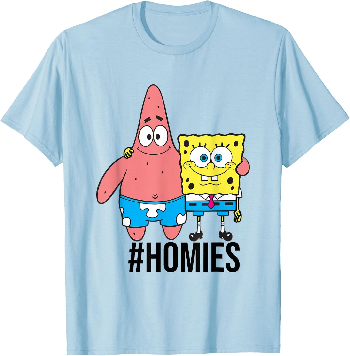 Spongebob Squarepants #Homies Patrick & Spongebob Shot T-Shirt - T-Shirt | Light Blue