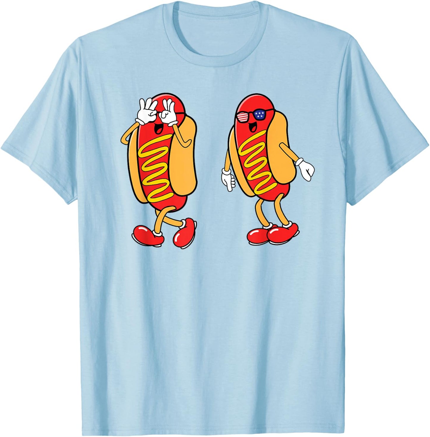 Hot Dog Griddy Dance Hotdog 4th of July Boys Kids Toddler T-Shirt - T-Shirt | Light Blue