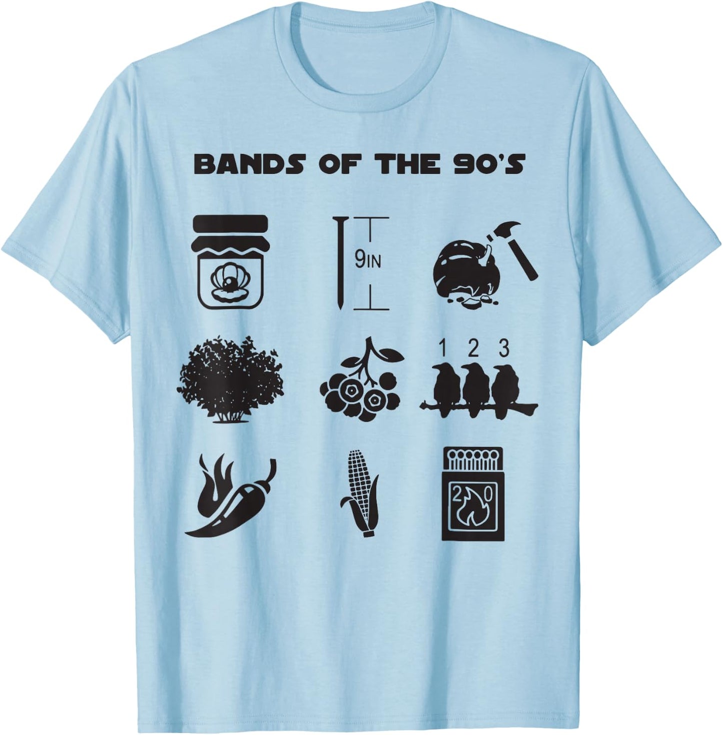 Bands Of The 90's T-Shirt - T-Shirt | Light Blue