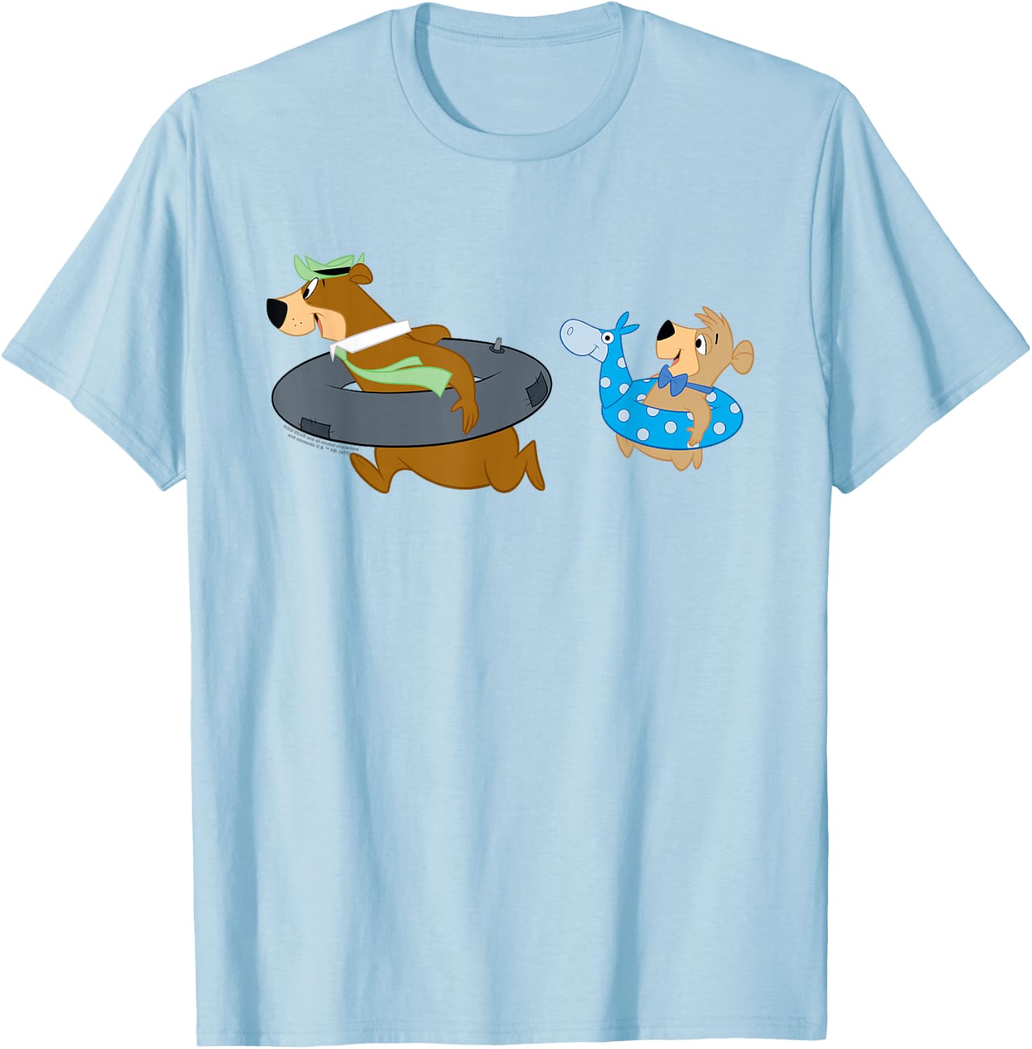 Yogi Bear and Boo Boo Going Swimming T-Shirt - T-Shirt | Light Blue