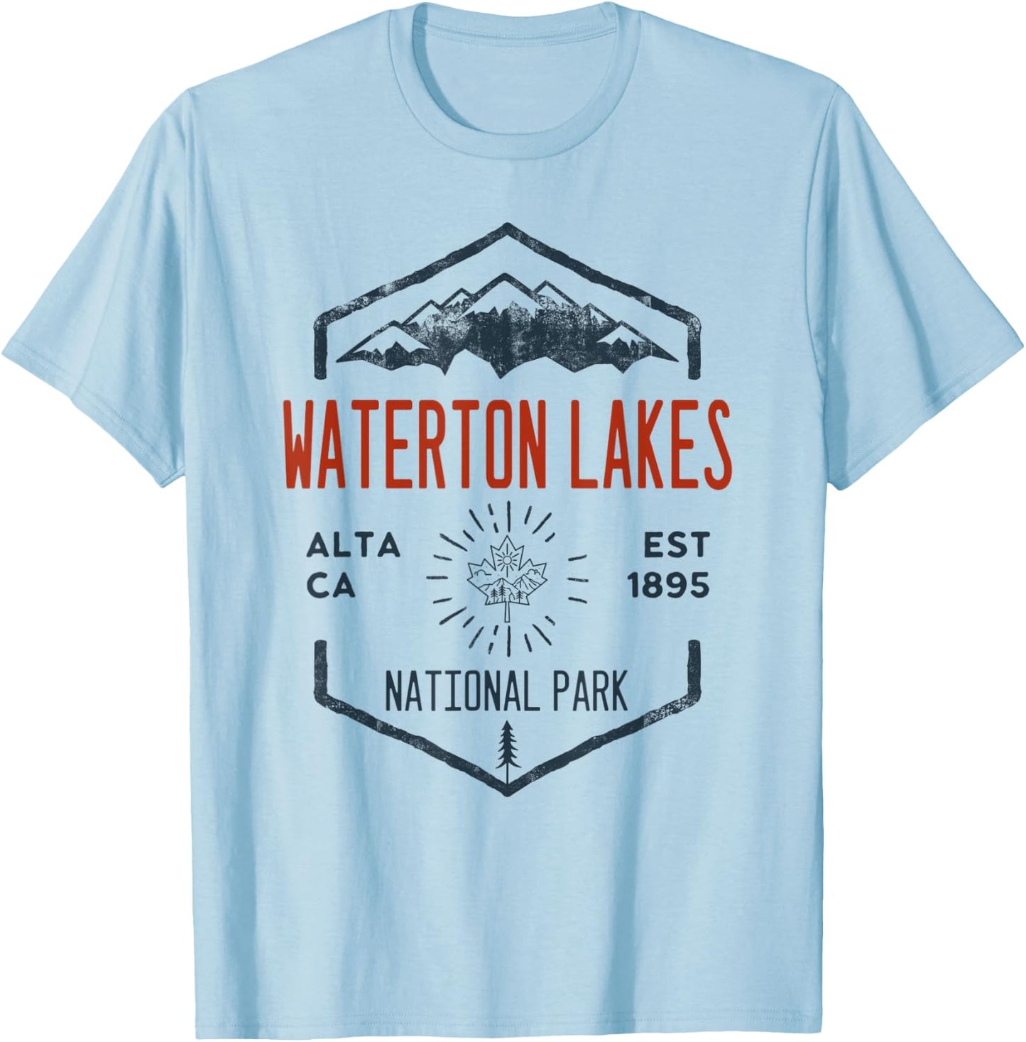 Waterton Lakes National Park Canada Vintage T-Shirt - T-Shirt | Light Blue