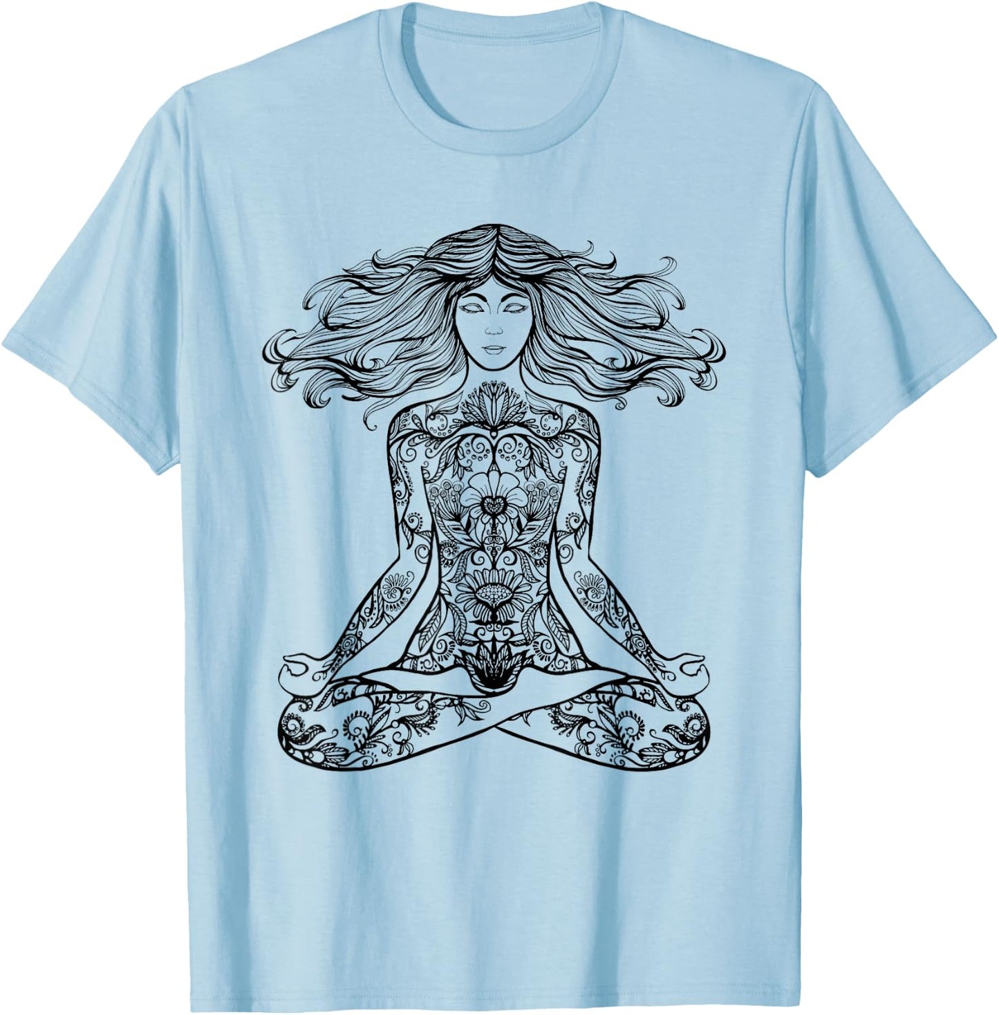 Zen Meditation T Shirt Cute Yoga Clothes Gifts Men T-Shirt - T-Shirt | Light Blue