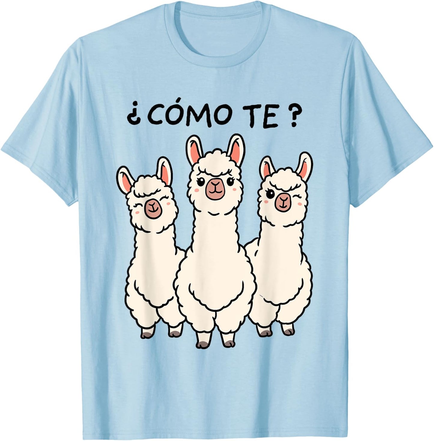 Como Te Llamas Shirt Funny Llama Spanish Teacher Joke Men Women Kids T-Shirt - T-Shirt | Light Blue