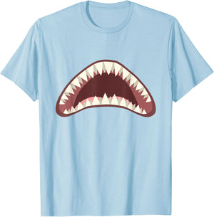 Halloween Shark Jaw Easy Last Minute Costume Kids Boys Men T-Shirt - T-Shirt | Light Blue