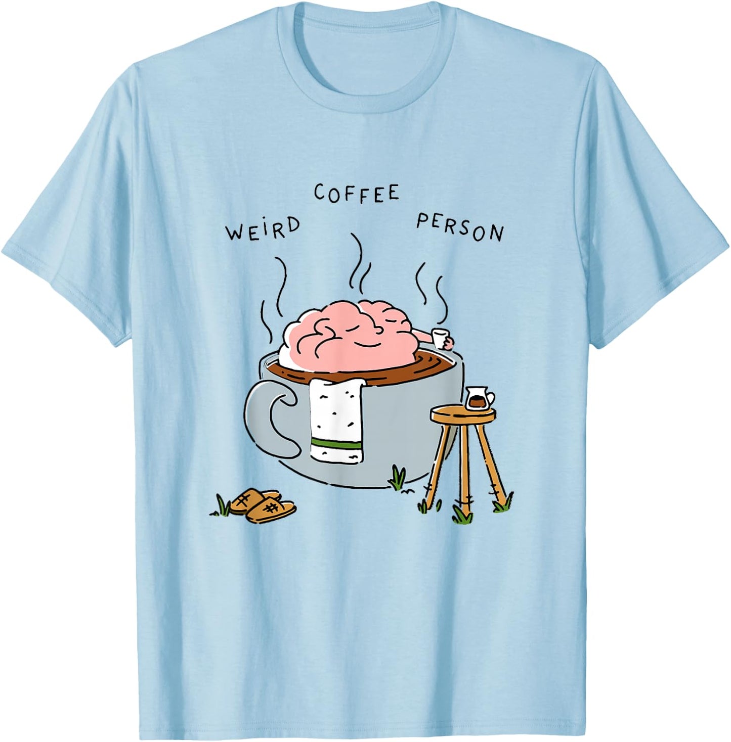 Weird Coffee Person T-Shirt - T-Shirt | Light Blue