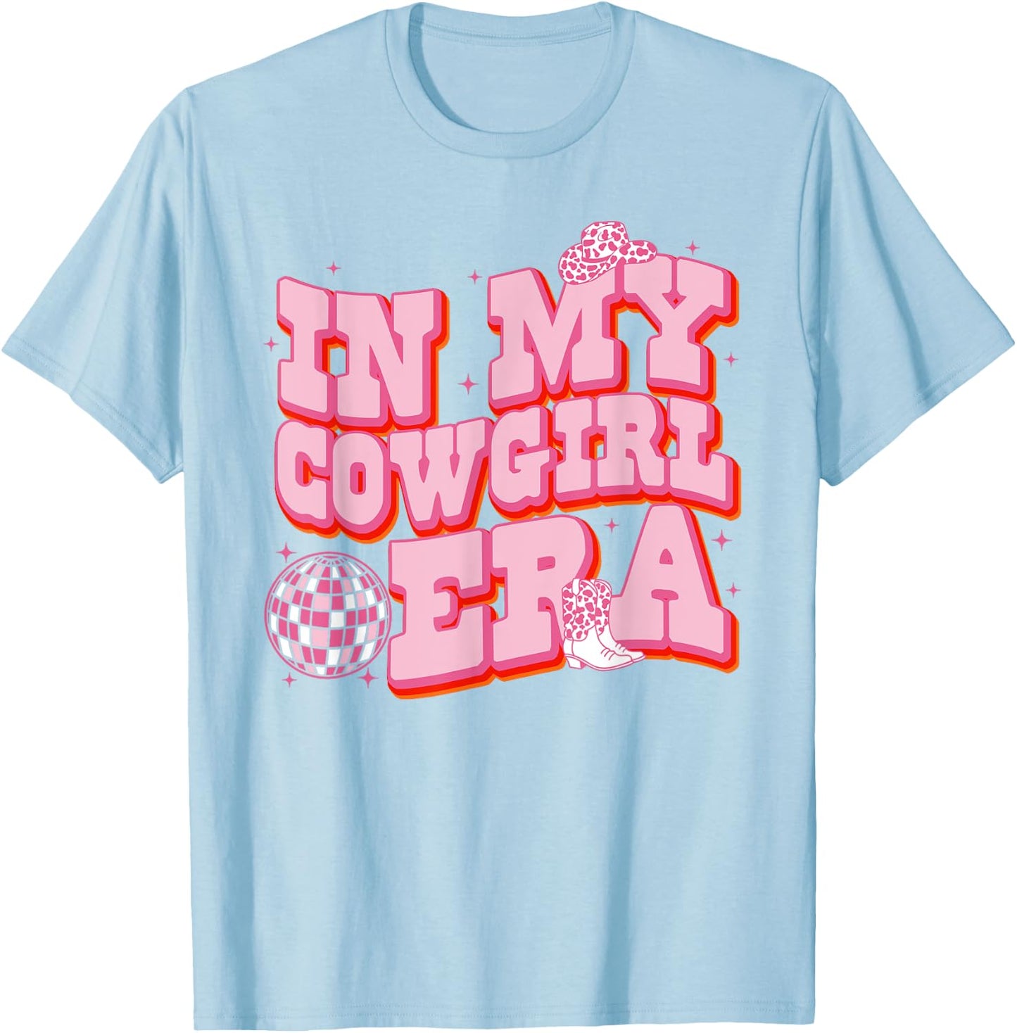 Groovy In My Cowgirl Era Cute Western Rodeo Cowgirls T-Shirt - T-Shirt | Light Blue