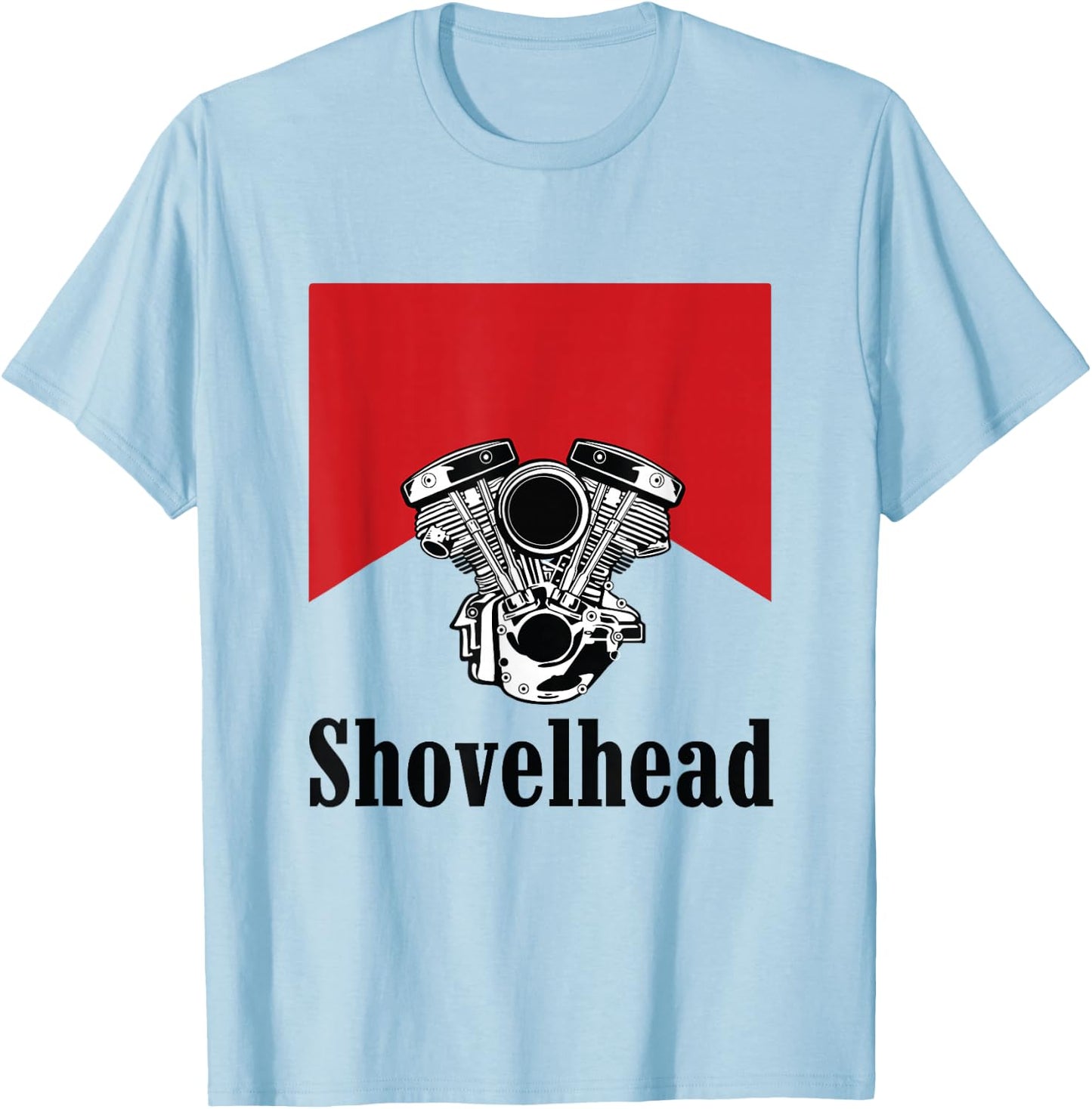Vintage HD Motorcycle VTwin ShovelHead Engine Drawing Biker T-Shirt - T-Shirt | Light Blue