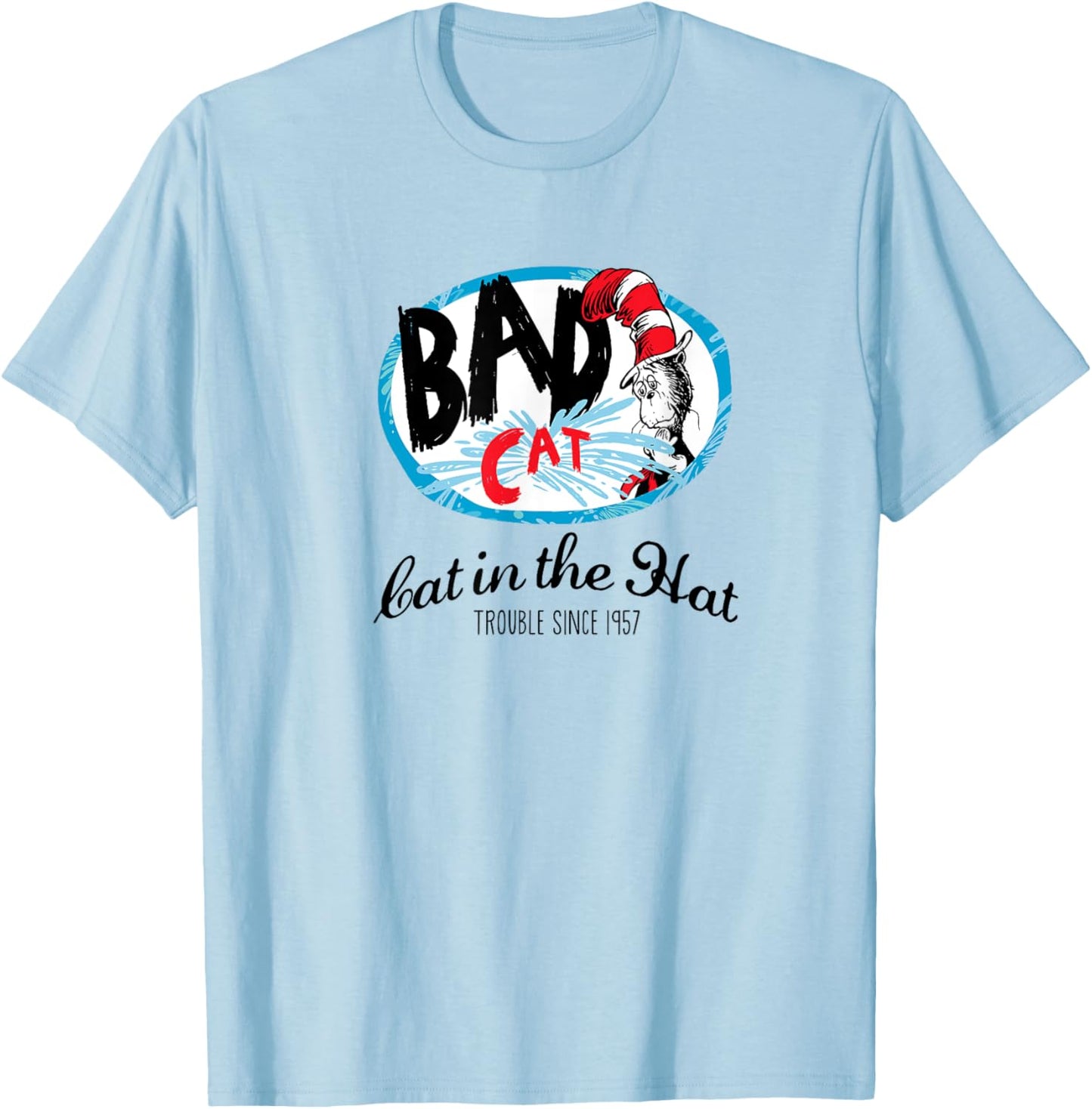 Dr. Seuss Bad Cat Since 1957 T-Shirt - T-Shirt | Light Blue