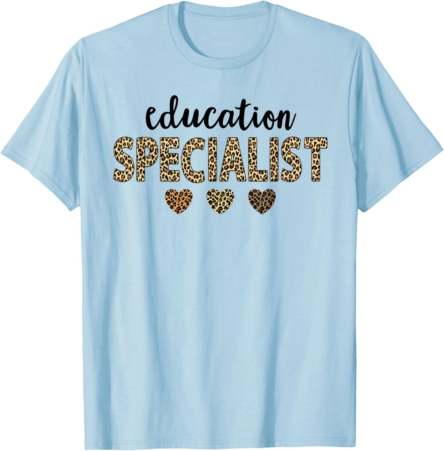 education Specialist Squad Funny Specialist Leopard T-Shirt - T-Shirt | Light Blue