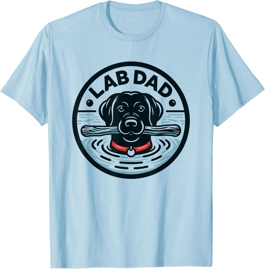 Lab Dad | Labrador Retriever Dad T-Shirt - T-Shirt | Light Blue