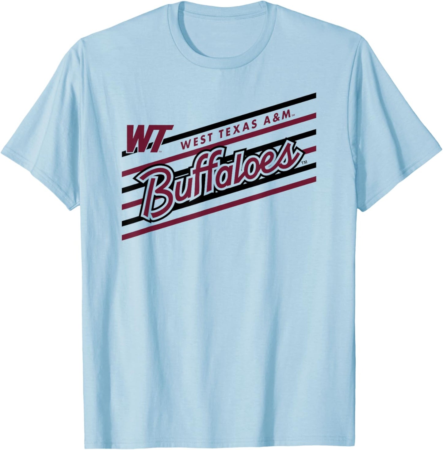 West Texas A&M Buffaloes Retro Performer White T-Shirt - T-Shirt | Light Blue
