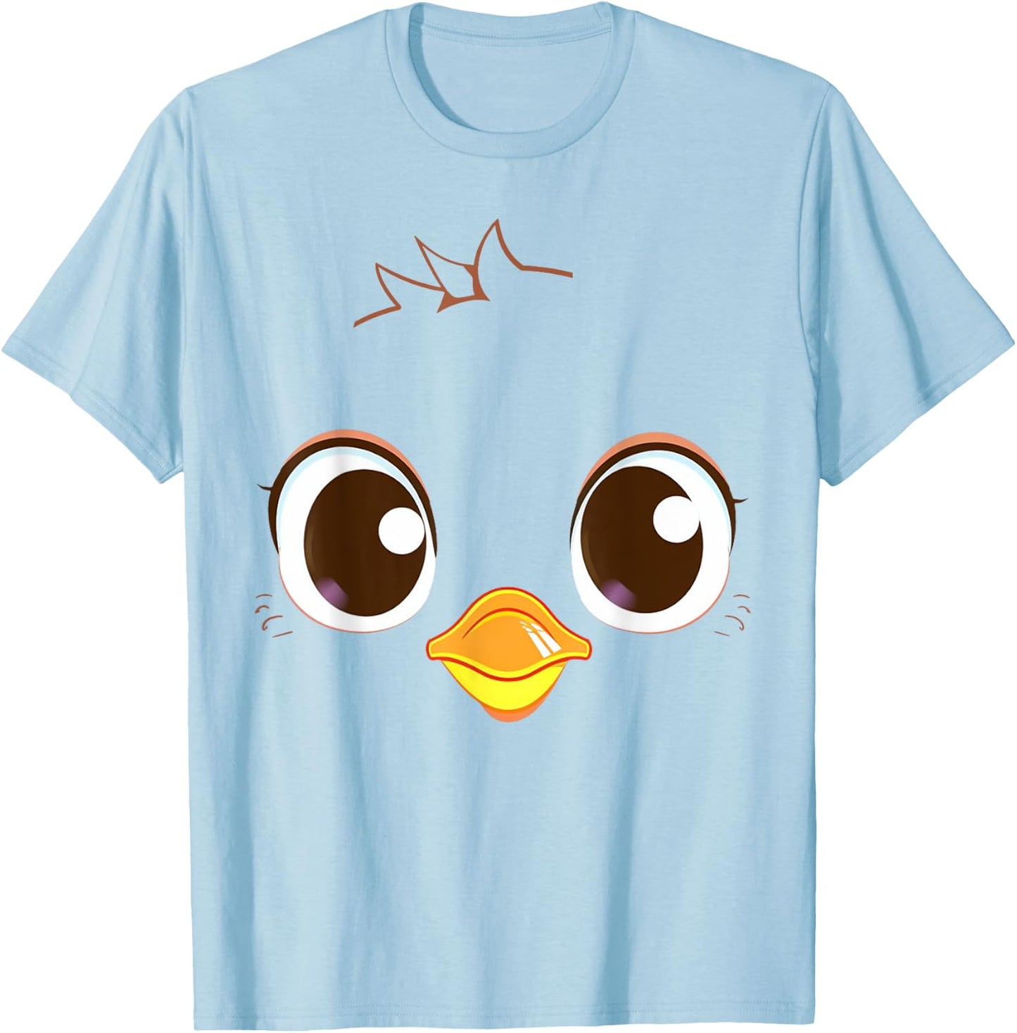 Cute Chick Face Yellow Chicken Costume T-Shirt - T-Shirt | Light Blue