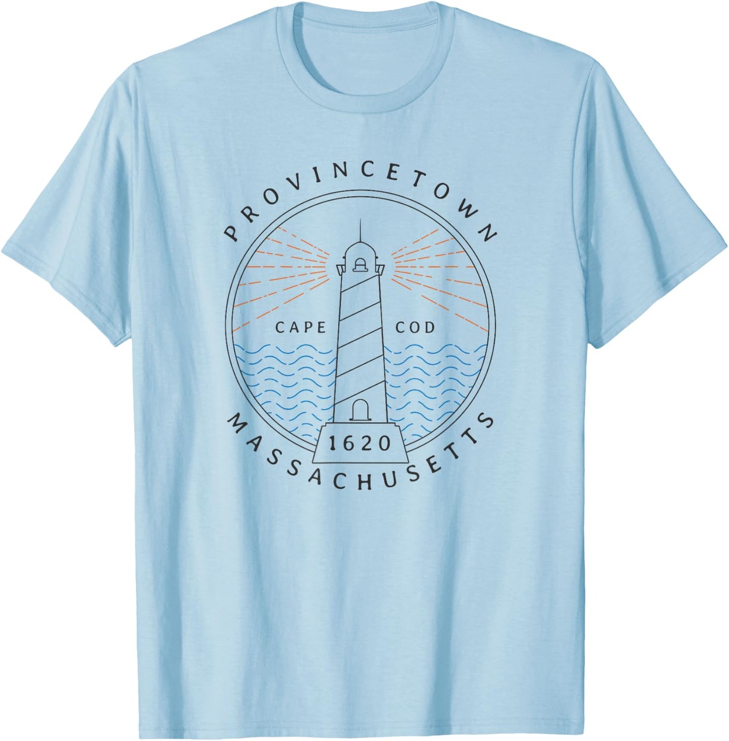 Cape Cod Shirt Provincetown MA Lighthouse Travel Souvenir T-Shirt - T-Shirt | Light Blue