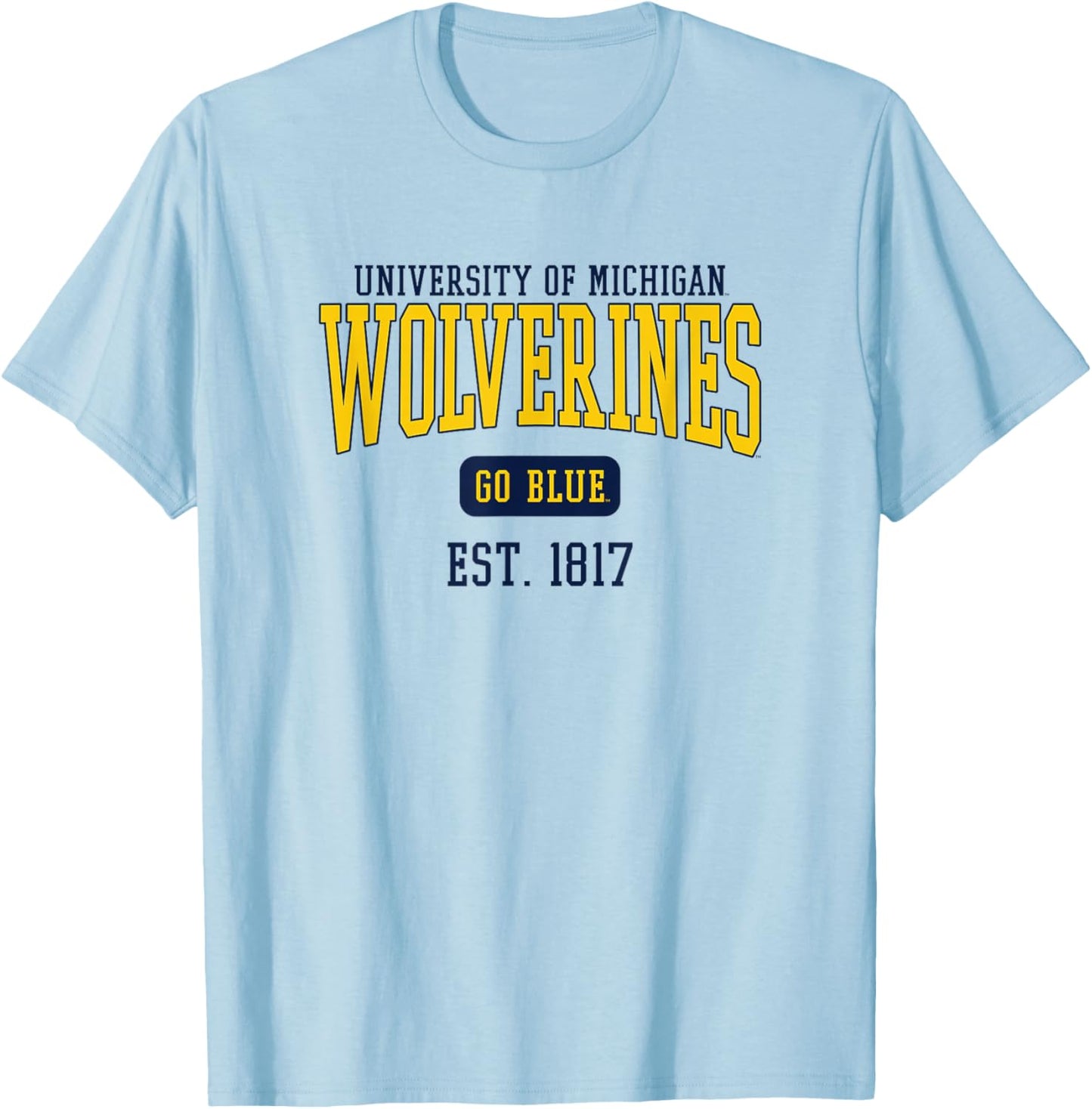University of Michigan Wolverines U of M Est. Date T-Shirt - T-Shirt | Light Blue