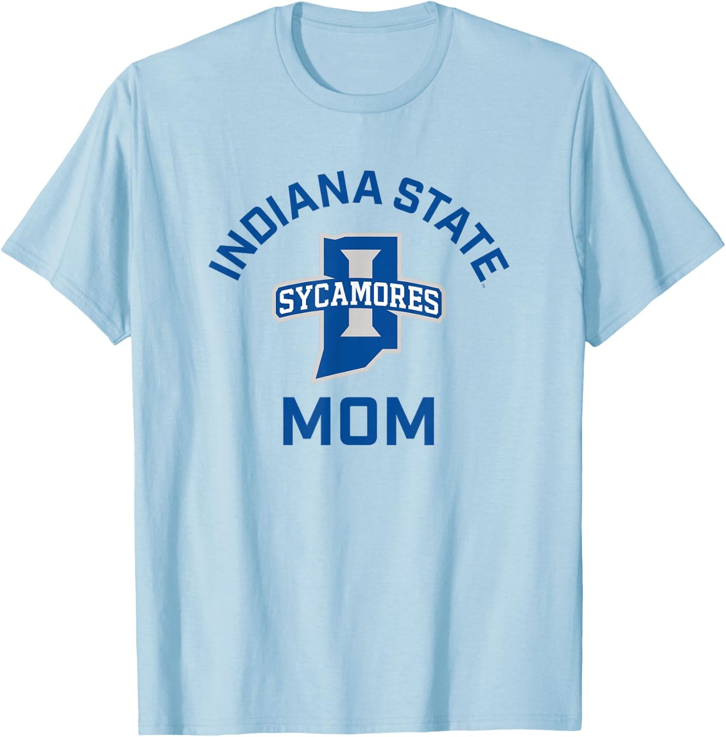 Indiana State University Sycamores Arched Mom T-Shirt - T-Shirt | Light Blue