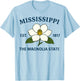 Mississippi Magnolia Flower State Motto Pride Souvenir T-Shirt - T-Shirt | Light Blue