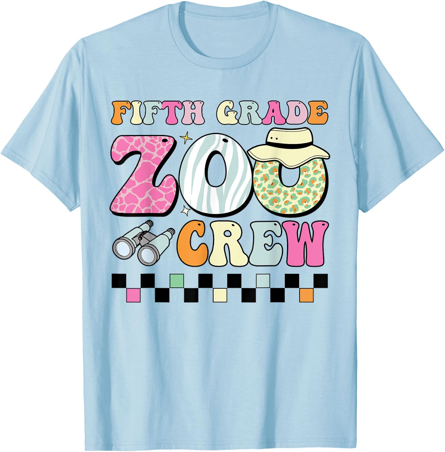 Field Zoo Trip Shirt For Teacher, Fifth Grade Crew Women Kids T-Shirt - T-Shirt | Light Blue