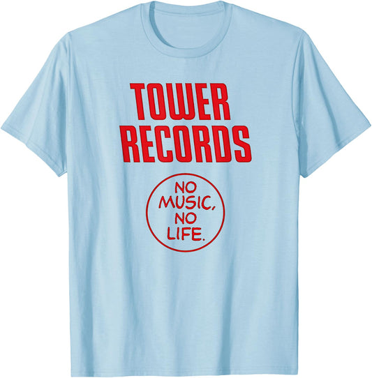 Tower Record Music Retro Vintage Life T-Shirt - T-Shirt | Light Blue