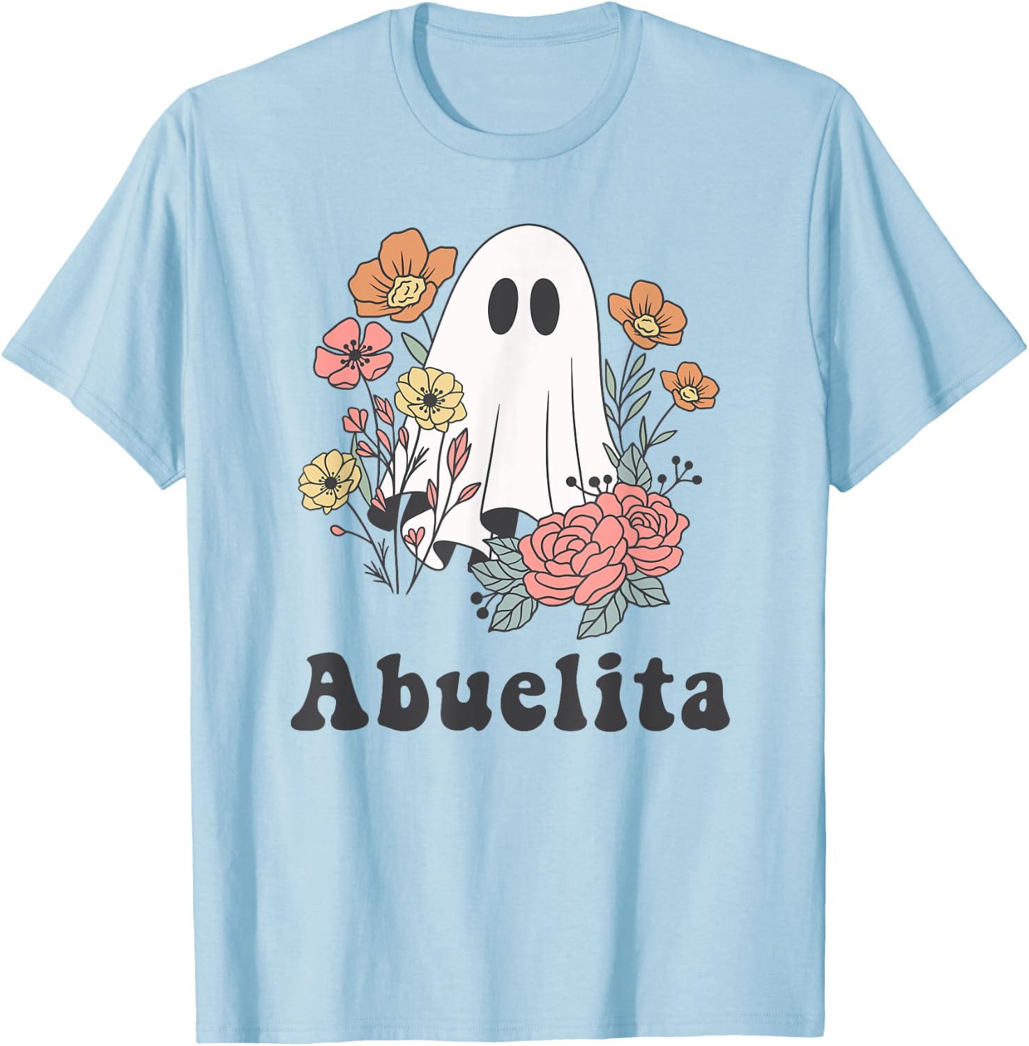 Abuelita Abuela Halloween Cute Ghost Autumn Fall Spooky T-Shirt - T-Shirt | Light Blue