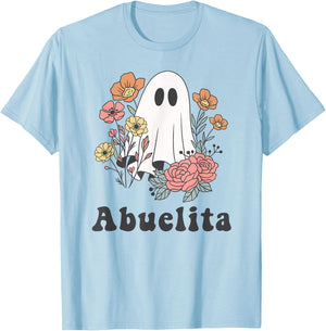 Abuelita Abuela Halloween Cute Ghost Autumn Fall Spooky T-Shirt - T-Shirt | Light Blue