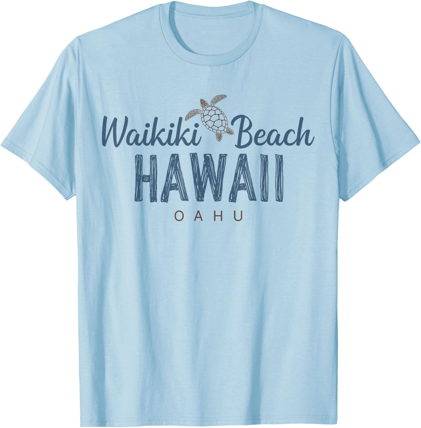 Waikiki Beach Oahu Hawaii T-Shirt - T-Shirt | Light Blue